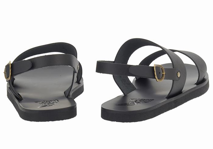 Men Ancient Greek Sandals Dinatos Casual Sandals Black | IIN9430DQ