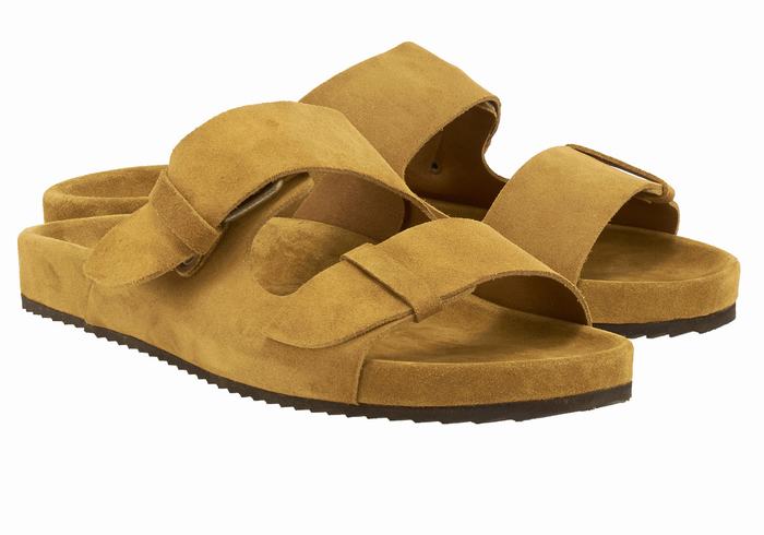 Men Ancient Greek Sandals Diogenis Slippers Brown | QXN620GO