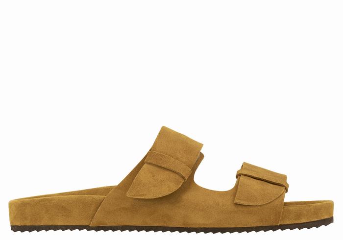 Men Ancient Greek Sandals Diogenis Slippers Brown | QXN620GO