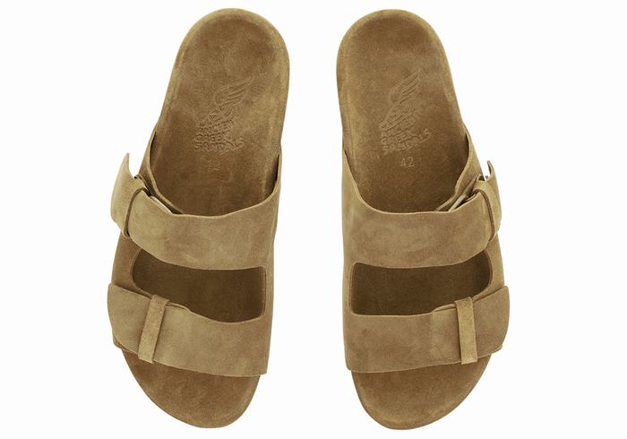 Men Ancient Greek Sandals Diogenis Slippers Green | AEB660FH