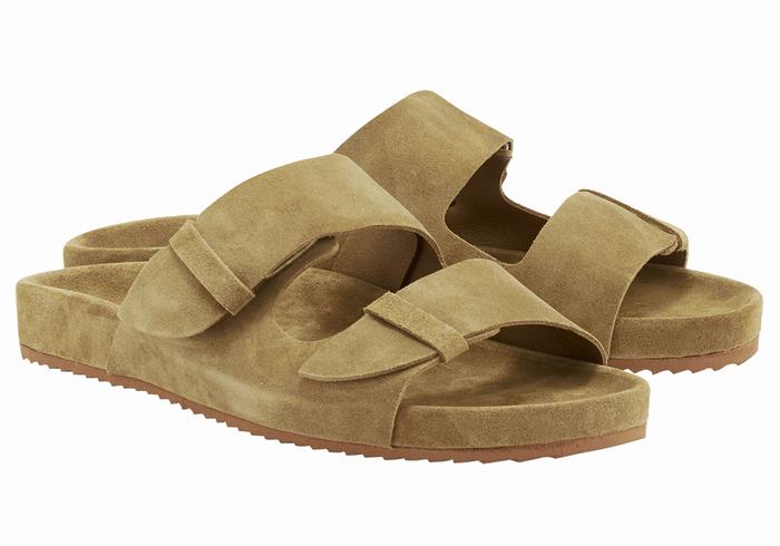 Men Ancient Greek Sandals Diogenis Slippers Green | AEB660FH