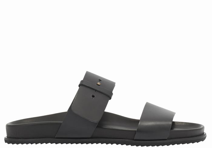 Men Ancient Greek Sandals Kimon Slide Sandals Black | SPR6919SW