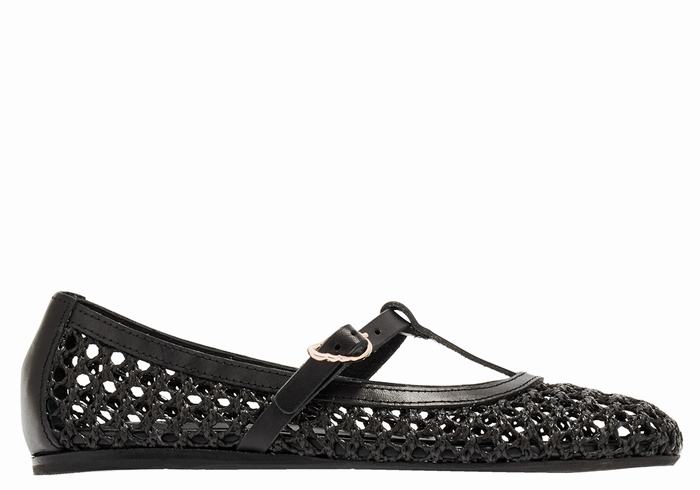 Women Ancient Greek Sandals Aerati Ballerina Black | VFP3968YL