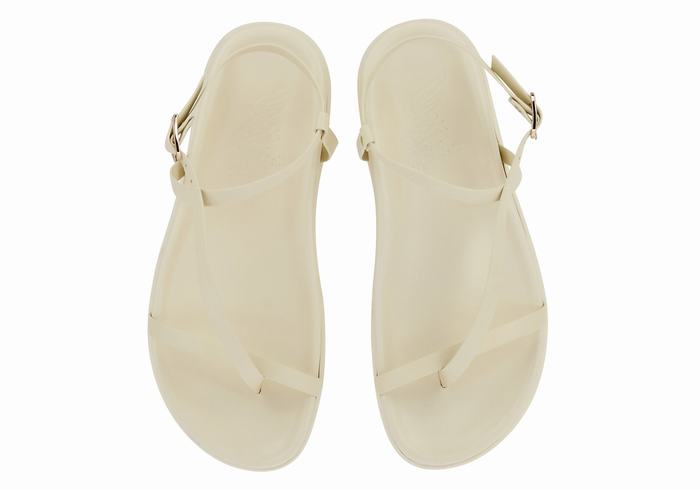 Women Ancient Greek Sandals Aimilia Back-Strap Sandals White | ABQ15OT