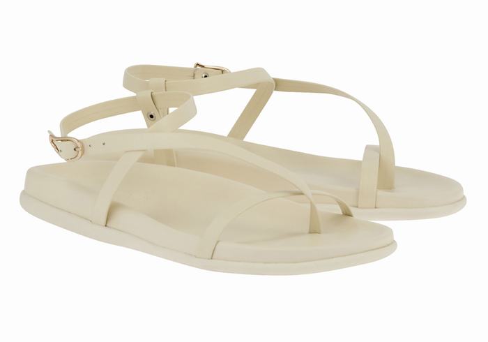 Women Ancient Greek Sandals Aimilia Back-Strap Sandals White | ABQ15OT