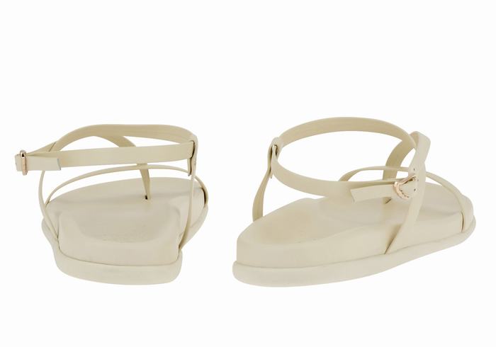 Women Ancient Greek Sandals Aimilia Back-Strap Sandals White | ABQ15OT