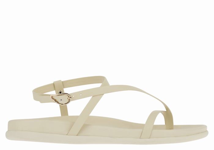 Women Ancient Greek Sandals Aimilia Back-Strap Sandals White | ABQ15OT