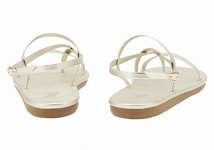 Women Ancient Greek Sandals Alethea Back-Strap Sandals Gold White | IFY7959WI