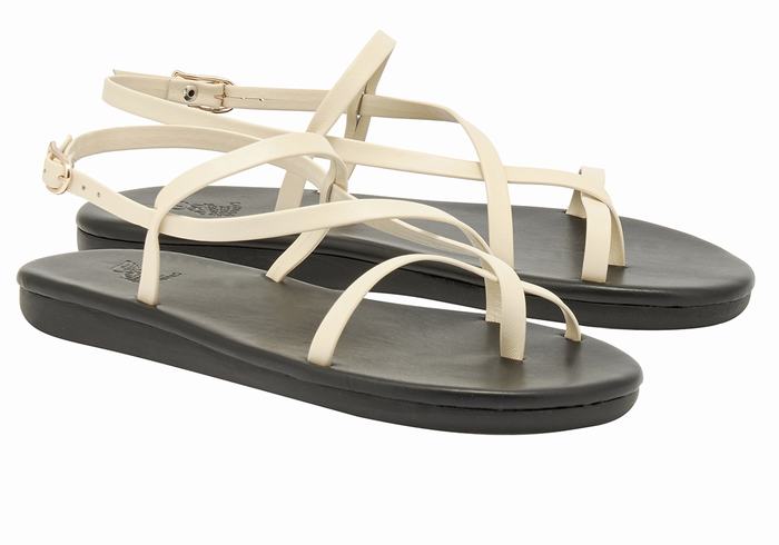 Women Ancient Greek Sandals Alethea Back-Strap Sandals White | MTR6961AK