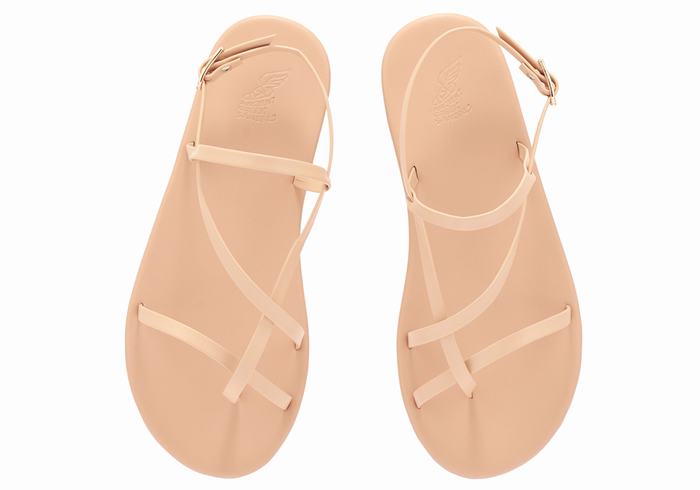 Women Ancient Greek Sandals Alethea Back-Strap Sandals Beige | CHX3368SX