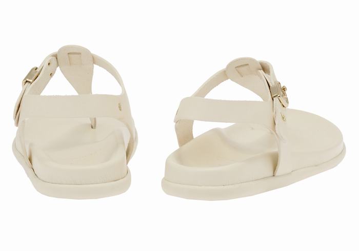 Women Ancient Greek Sandals Alki Flip Flop Back-Strap Sandals White | NAW6025FN