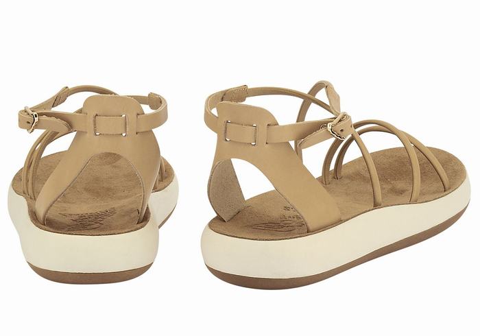 Women Ancient Greek Sandals Anastasia Comfort Ankle Strap Sandals Beige | JVV3611MP