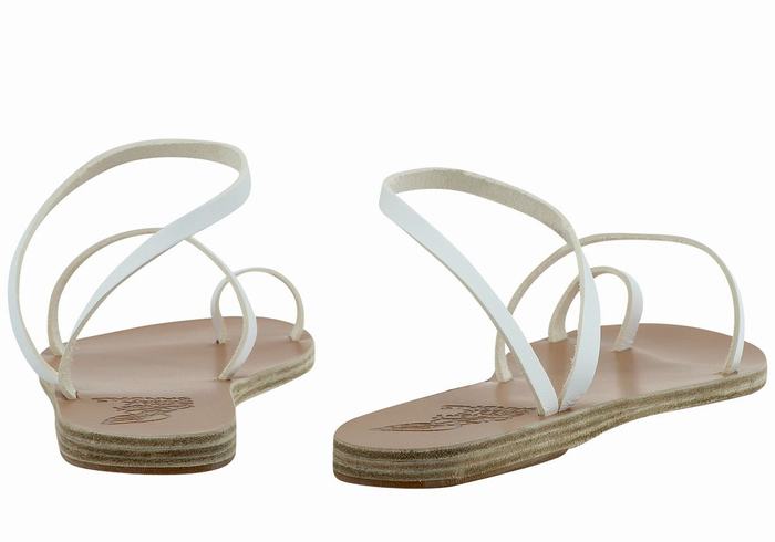 Women Ancient Greek Sandals Apli Eleftheria Leather Toe-Post Sandals White | IRN2885OU