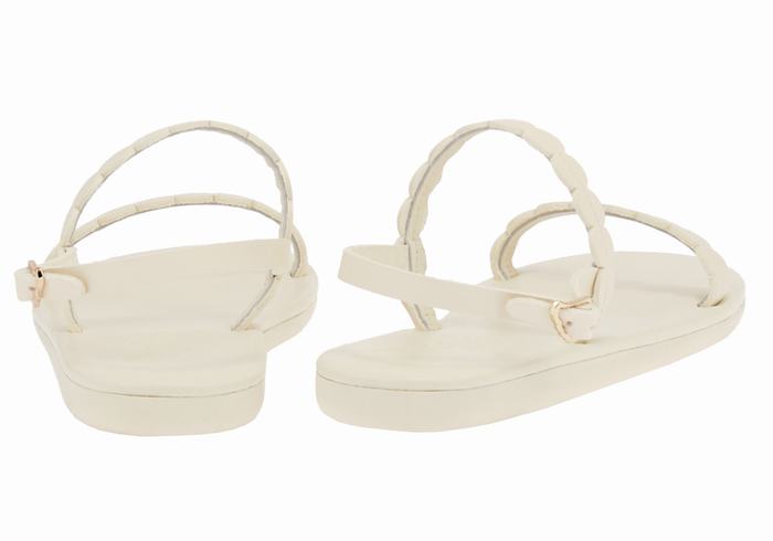 Women Ancient Greek Sandals Aroula Back-Strap Sandals White | ZJJ5317VT