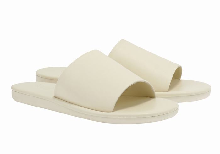 Women Ancient Greek Sandals Cerastes Slide Sandals White | CBX9045XI