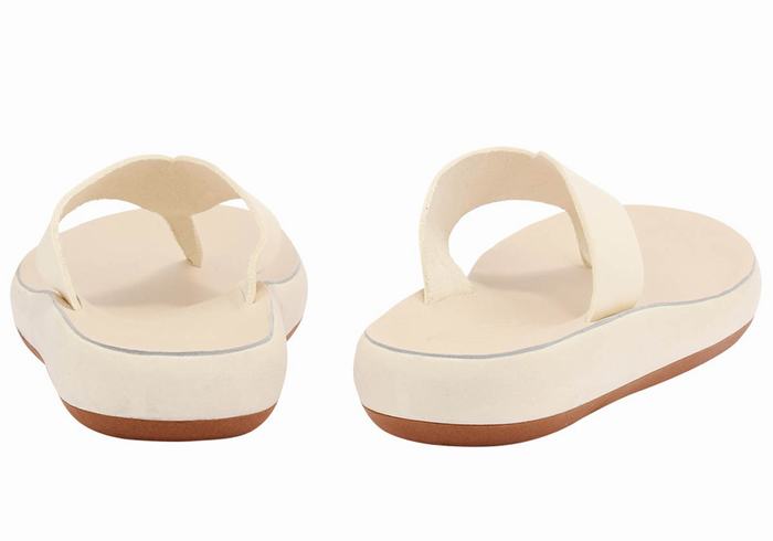 Women Ancient Greek Sandals Charys Comfort Flip Flops White | LVM1448KD