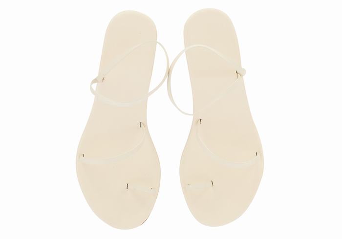 Women Ancient Greek Sandals Chora Mid Wedge Sandals White | GVX54100GG