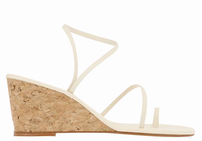 Women Ancient Greek Sandals Chora Mid Wedge Sandals White | GVX54100GG