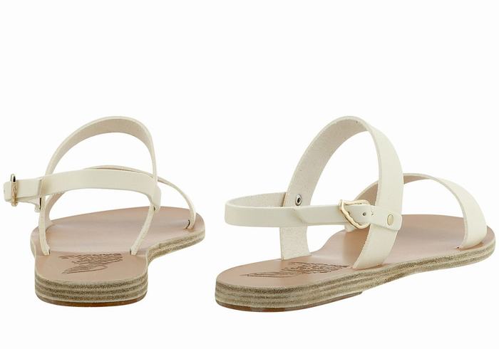 Women Ancient Greek Sandals Clio Back-Strap Sandals White | KRQ1478HL