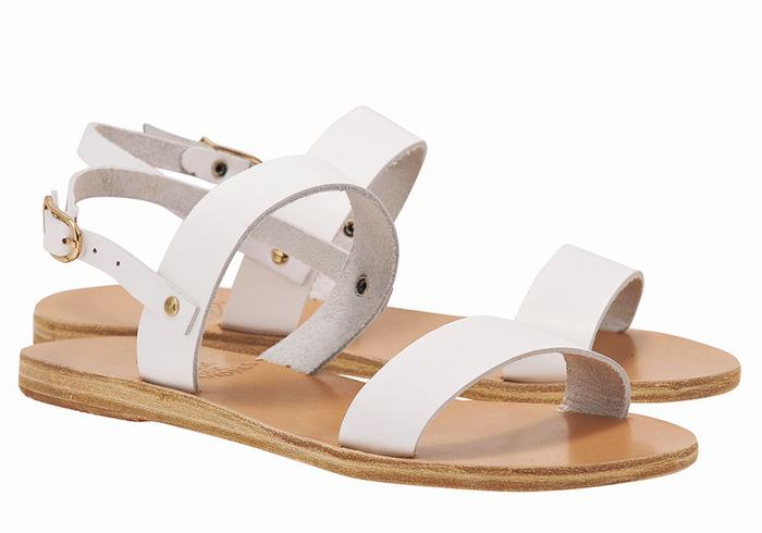 Women Ancient Greek Sandals Clio Back-Strap Sandals White | MAX3652TA