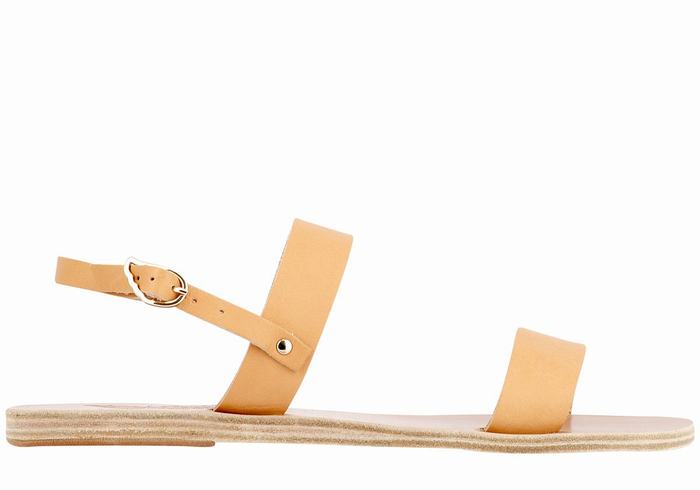 Women Ancient Greek Sandals Clio Back-Strap Sandals Beige | IAF6680HN