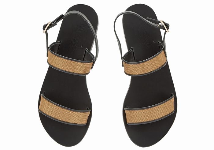 Women Ancient Greek Sandals Clio Casual Sandals Brown Black | SDK961TM