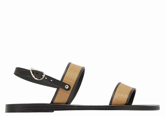 Women Ancient Greek Sandals Clio Casual Sandals Brown Black | SDK961TM