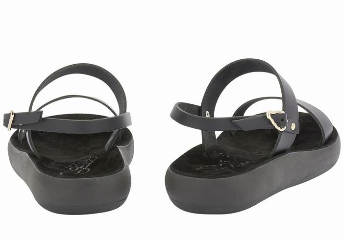 Women Ancient Greek Sandals Clio Comfort Casual Sandals Black | LBN2396GG