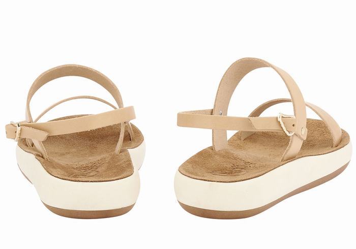 Women Ancient Greek Sandals Clio Comfort Casual Sandals Beige | OFG3956IA