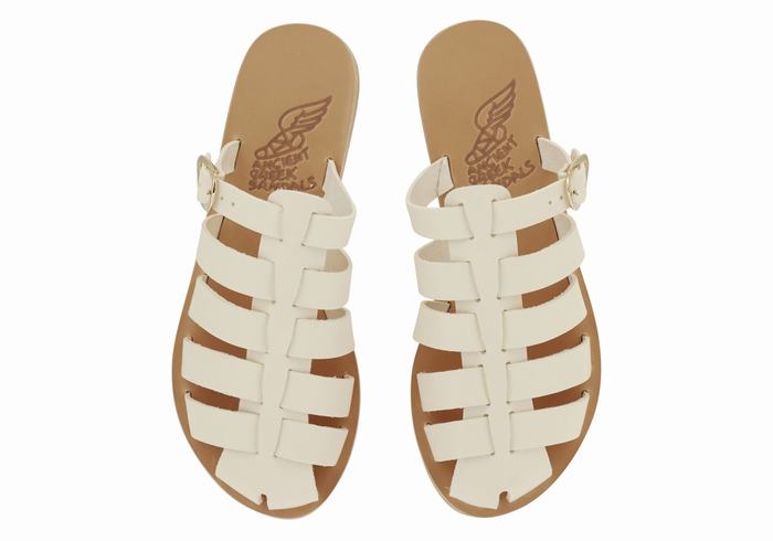 Women Ancient Greek Sandals Cosmia Fisherman Sandals White | PAE8118ZX