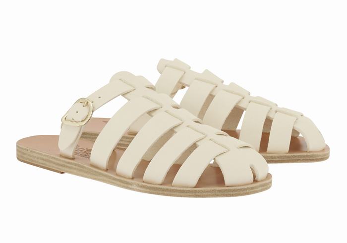 Women Ancient Greek Sandals Cosmia Fisherman Sandals White | PAE8118ZX