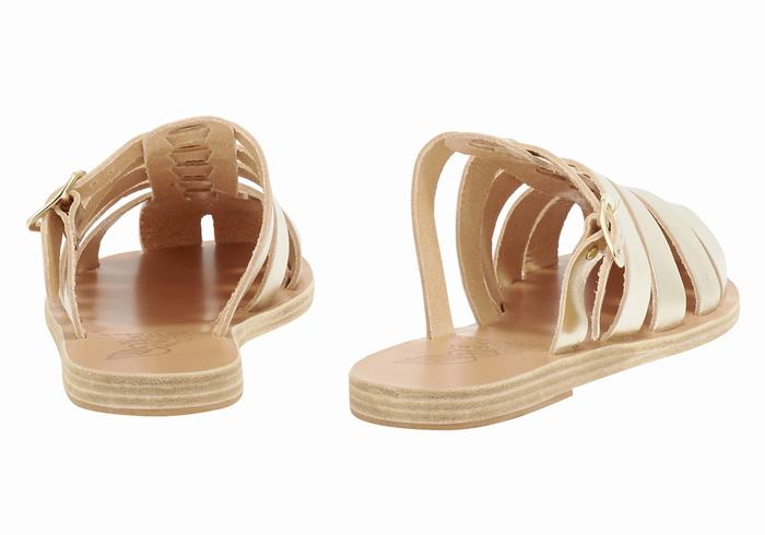 Women Ancient Greek Sandals Cosmia Fisherman Sandals Gold White | TBR4214NP