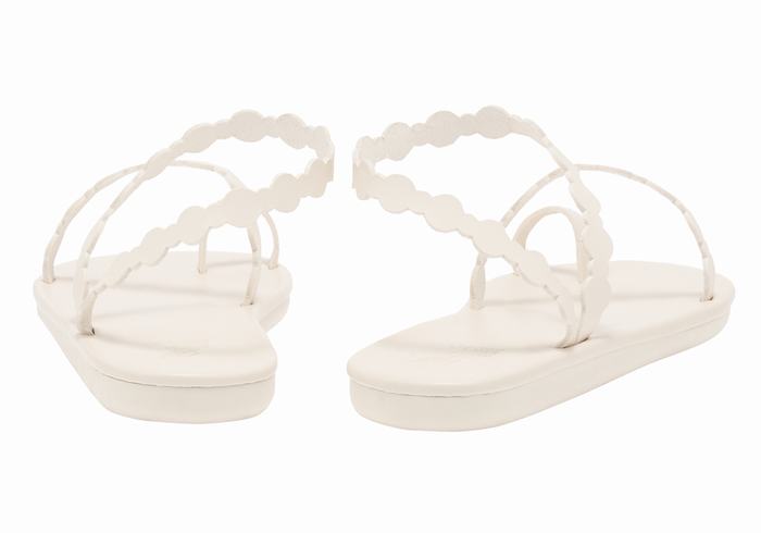 Women Ancient Greek Sandals Cronos Toe-Post Sandals White | PRB5798PM