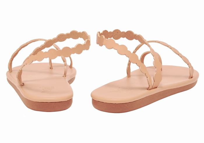 Women Ancient Greek Sandals Cronos Toe-Post Sandals Beige | GFH8981IQ