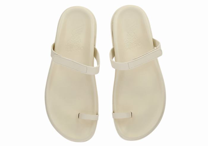 Women Ancient Greek Sandals Dokos Toe-Post Sandals White | XRA4984YL