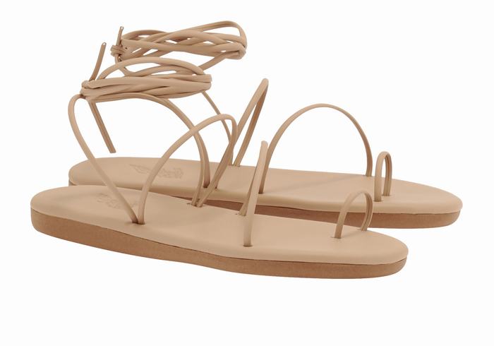 Women Ancient Greek Sandals Du Toe-Post Sandals Beige | DLM5534EI