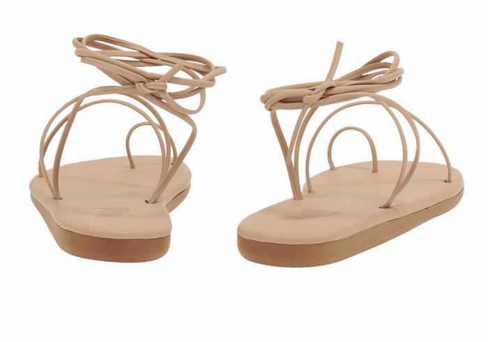 Women Ancient Greek Sandals Du Toe-Post Sandals Beige | DLM5534EI