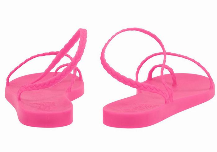 Women Ancient Greek Sandals Eleftheria Braided Sandals Rose Pink | IKB7384IG