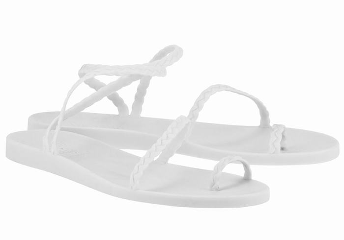 Women Ancient Greek Sandals Eleftheria Braided Sandals White | YZF4182KE