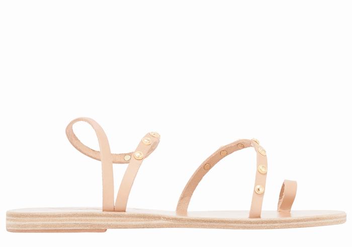 Women Ancient Greek Sandals Eleftheria Bee Toe-Post Sandals Beige | CAL4061AQ