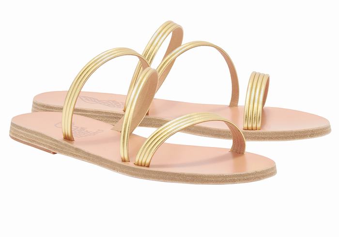 Women Ancient Greek Sandals Ermodiki Slide Sandals Gold | PXU2936FB