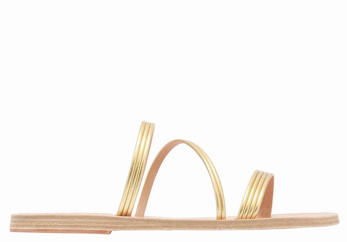 Women Ancient Greek Sandals Ermodiki Slide Sandals Gold | PXU2936FB