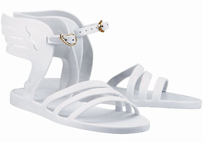 Women Ancient Greek Sandals Ikaria Ankle Strap Sandals White | WMM8969VF