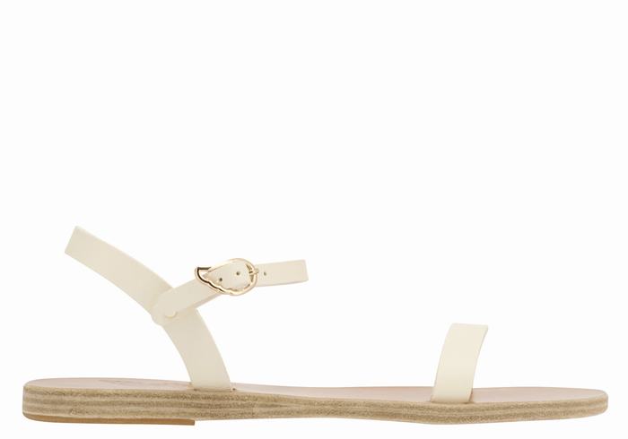 Women Ancient Greek Sandals Irida Leather Back-Strap Sandals White | IGS5115SV