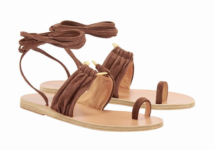 Women Ancient Greek Sandals Kerasia Gladiator Sandals Coffee | IEM1634TT