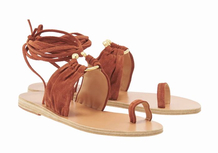 Women Ancient Greek Sandals Kerasia Gladiator Sandals Coffee | HCS8391SR