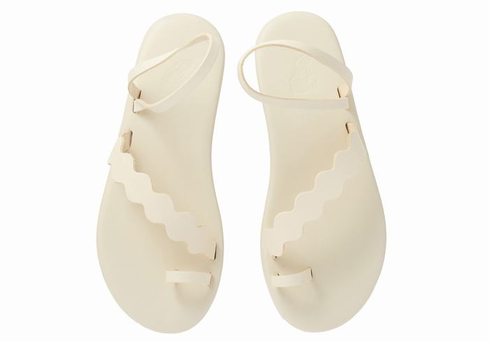 Women Ancient Greek Sandals Koralia Toe-Post Sandals White | HCW5070WC