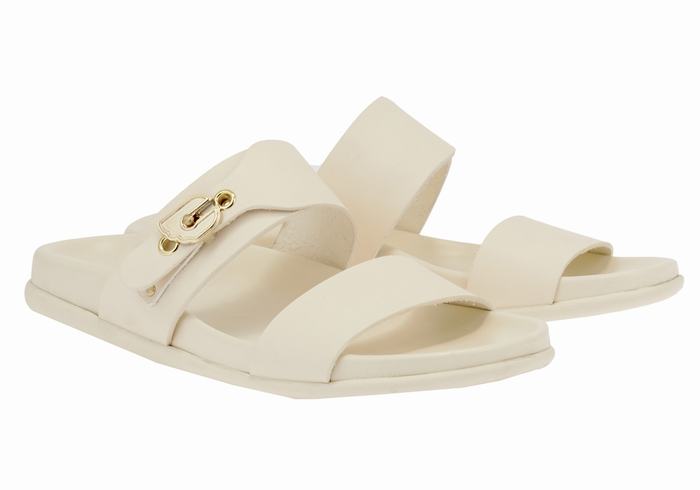 Women Ancient Greek Sandals Latria Slide Sandals White | KFU3261NF