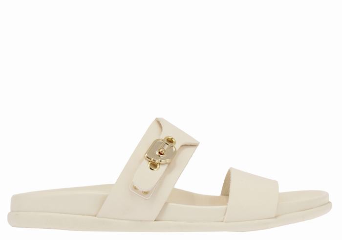 Women Ancient Greek Sandals Latria Slide Sandals White | KFU3261NF