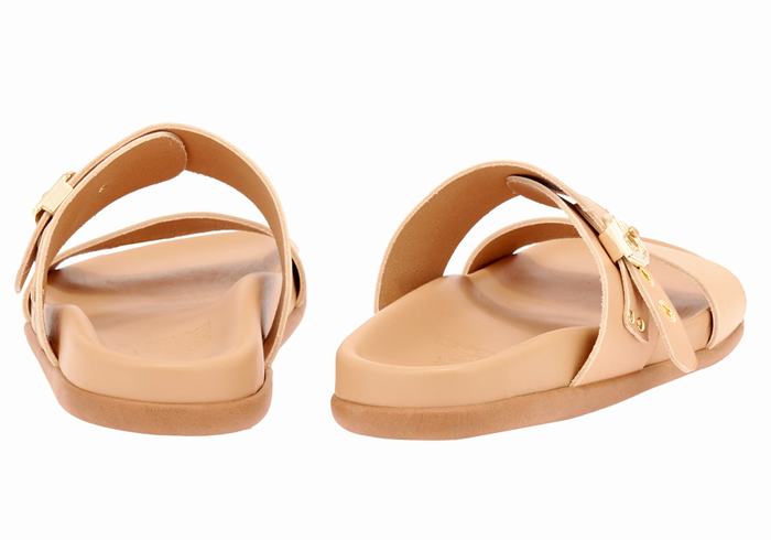 Women Ancient Greek Sandals Latria Slide Sandals Beige | TGS8547ZK